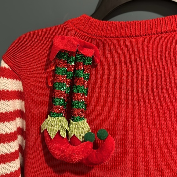 Ugly Christmas Sweater.   Red with Reindeer
Size XL(15-17). Pre-owned - Picture 5 of 5